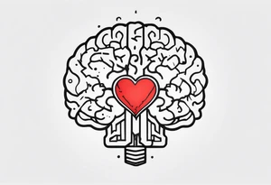 heart to brain connection tattoo idea