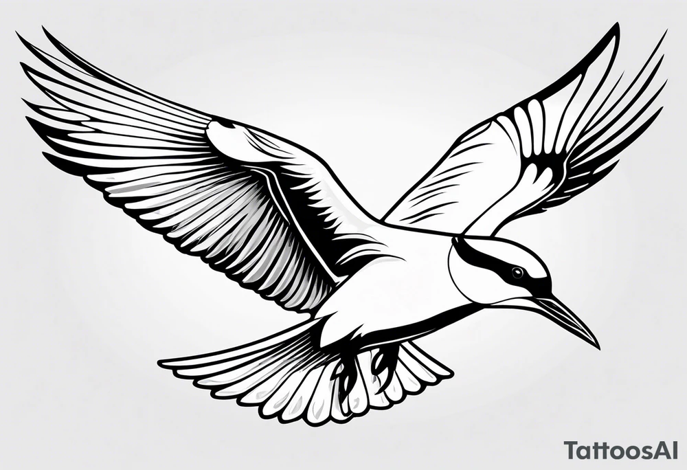20 Silhouettes of an Arctic Tern flying tattoo idea