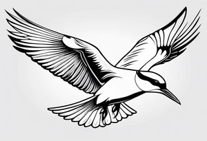 20 Silhouettes of an Arctic Tern flying tattoo idea