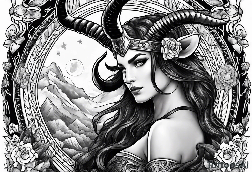 capricorn with shotgun tattoo idea