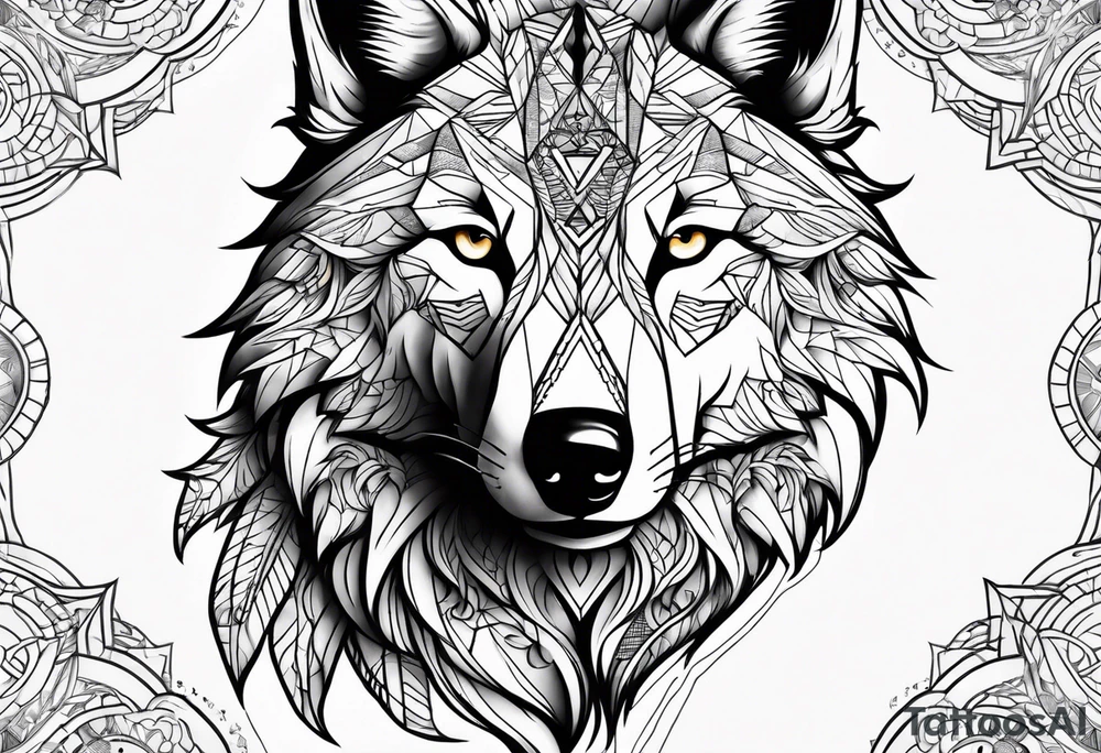 Spiritual wolf tattoo idea
