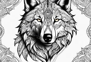 Spiritual wolf tattoo idea