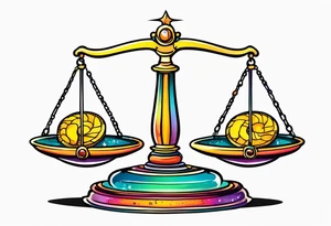 male scorpio, female Sagittarius, libra scales tattoo idea