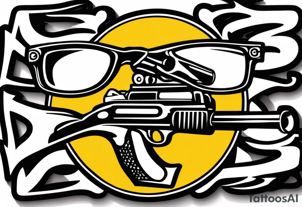capricorn sunglasses shotgun tattoo idea