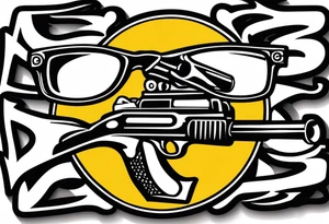capricorn sunglasses shotgun tattoo idea