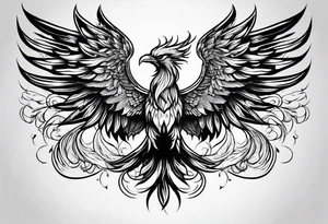 Bold phoenix rising tattoo idea