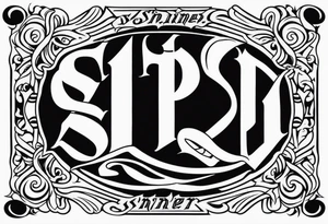 Saint reverse sinner ambigram tattoo design tattoo idea