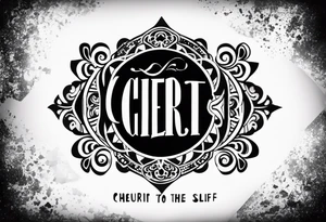 Something like bet on your self with cool background and maybe my moms name on it named Cheri and take up the hole space on the back of the forearm tattoo idea