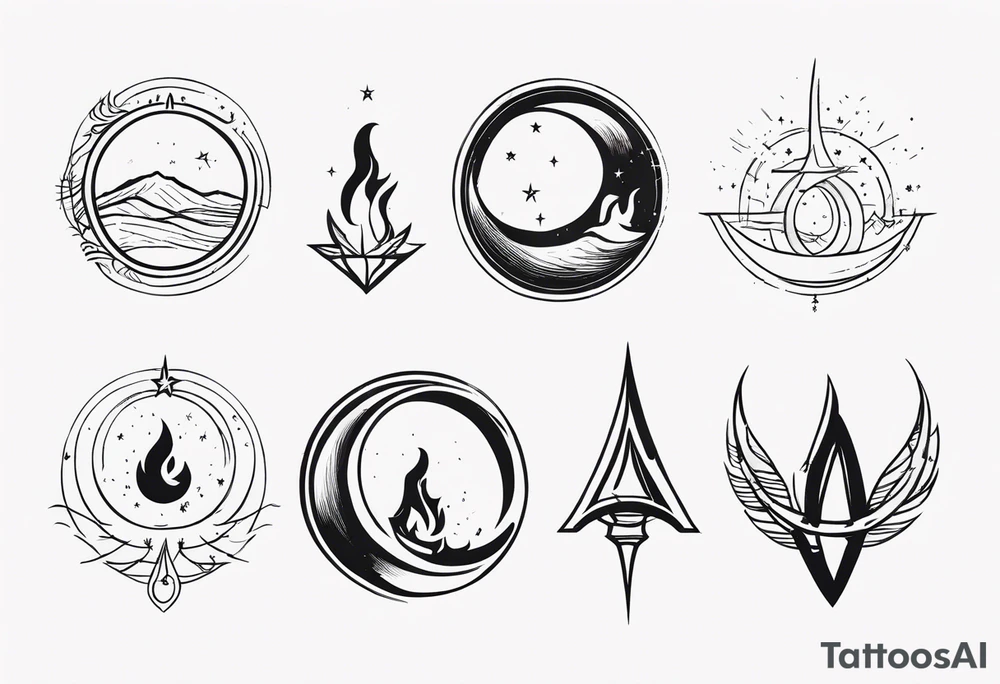 explore symbole
sacred crescent moon
glyph
fire symbol
celestial tattoo idea