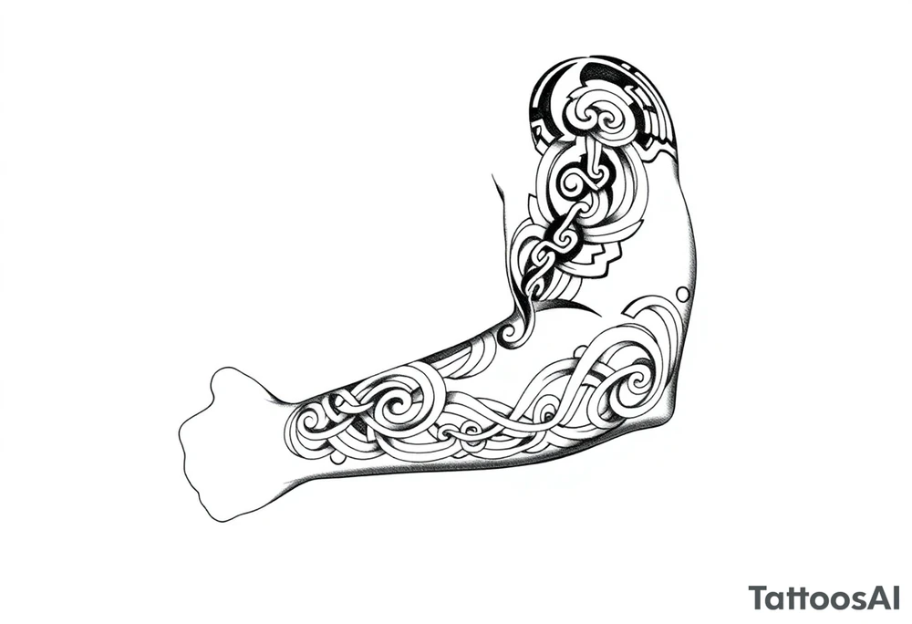 Māori style Celtic 
and bands black and white shading tattoo idea