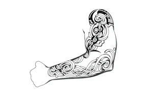 Māori style Celtic 
and bands black and white shading tattoo idea