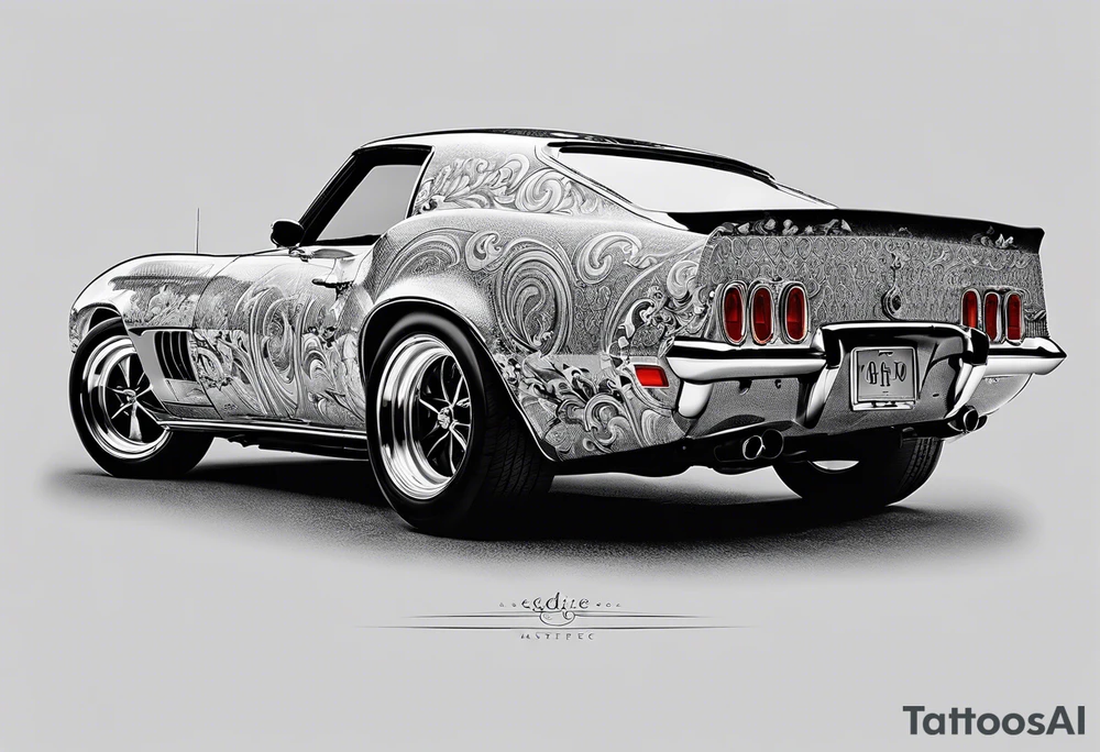 1970 442 automobile i side a circle tattoo idea
