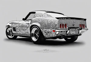 1970 442 automobile i side a circle tattoo idea