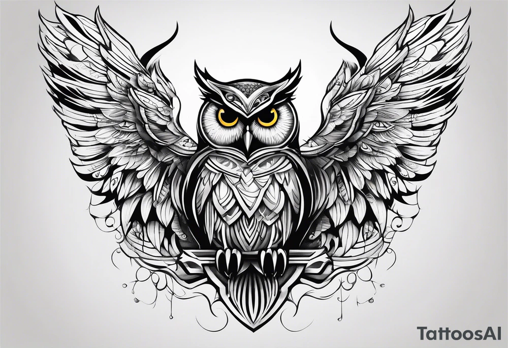 Majestic owl tattoo idea