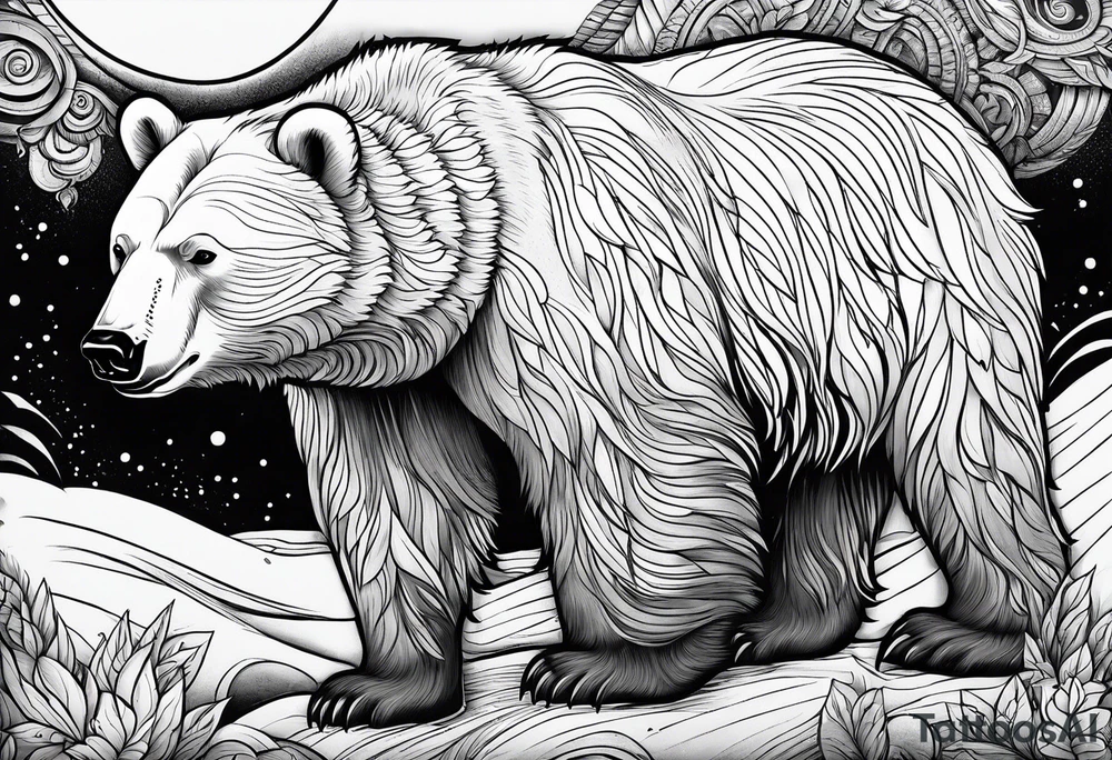 polar bear shitting like a dog tattoo idea