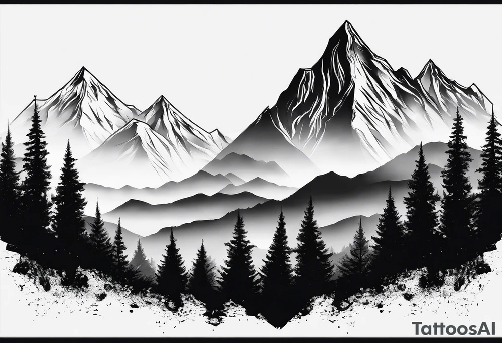 Small
One Mountain peak
Silhouette tattoo idea