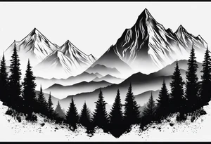 Small
One Mountain peak
Silhouette tattoo idea