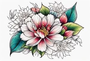 Summer floral tattoo idea