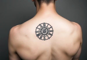 vintage roman numerals within ornate clockwork mechanism tattoo idea