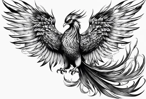 Japanese phoenix no background tattoo idea