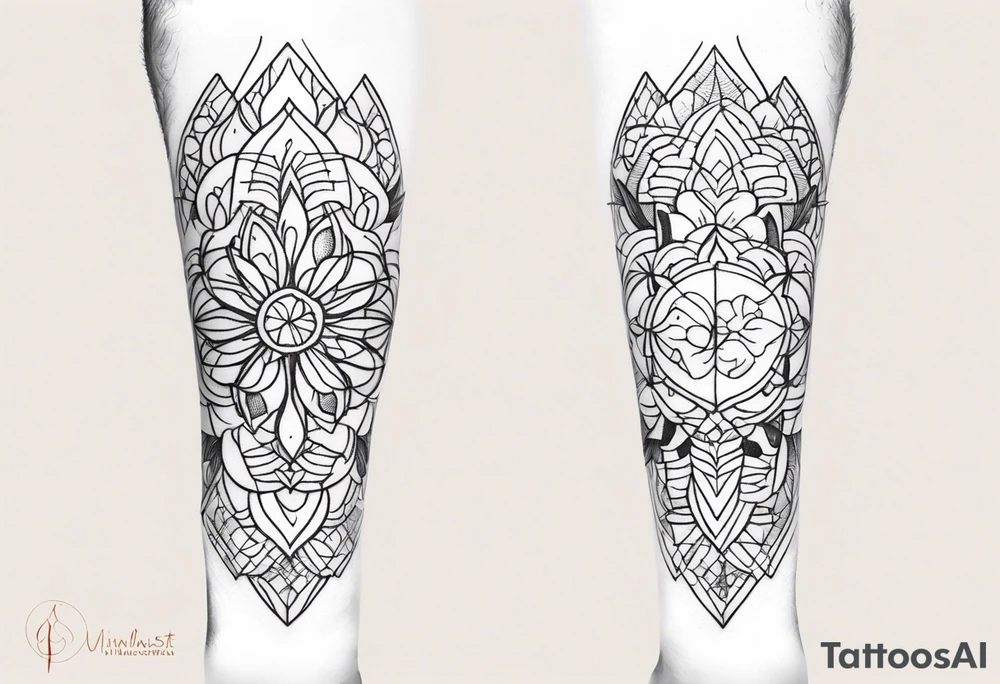 knee tattoo in fall color masculine tattoo idea