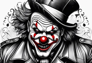 Evil clown gangster tattoo idea