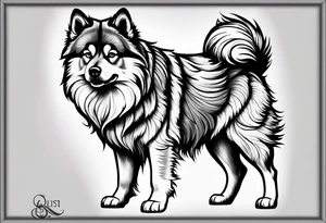 Balck and white pomski on legs tattoo idea