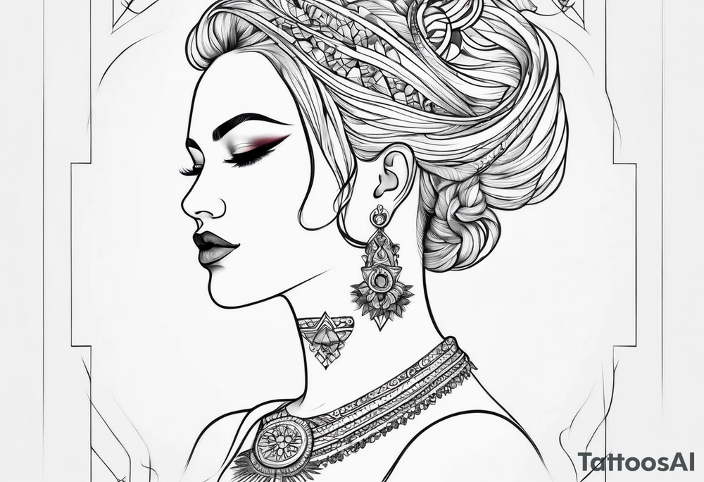 Twin flame linear symbol tattoo idea