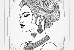 Twin flame linear symbol tattoo idea