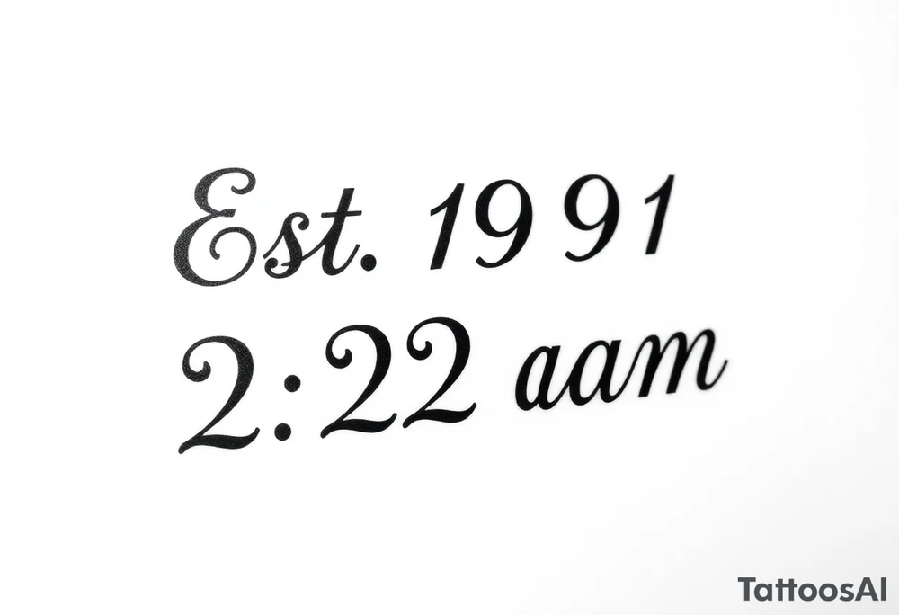 Est. 1991  2:22 am tattoo idea