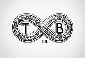 The phrase TB5 all caps with a double infinity symbol overlaid tattoo idea