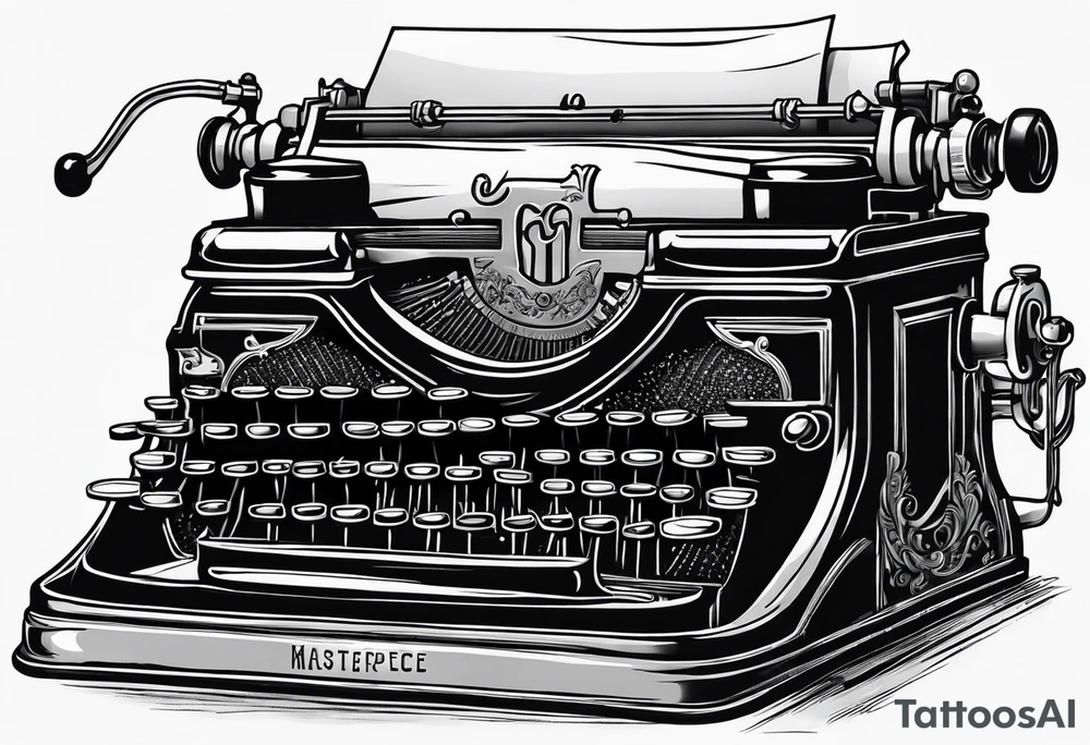 sorcerer coming out of a typewriter tattoo idea