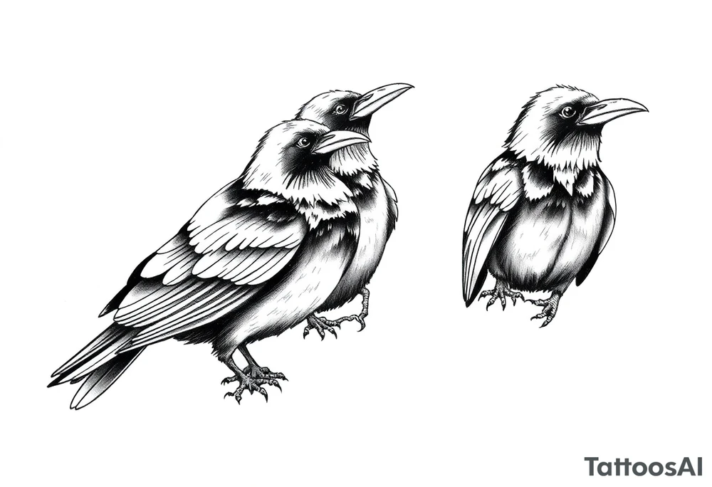 Irish non religious 3 ravens tattoo idea