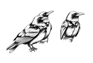 Irish non religious 3 ravens tattoo idea