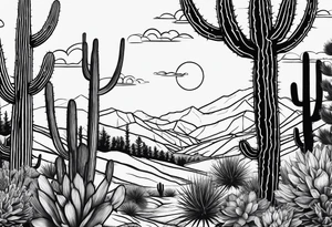 Man, woman, hiking, cactus tattoo idea
