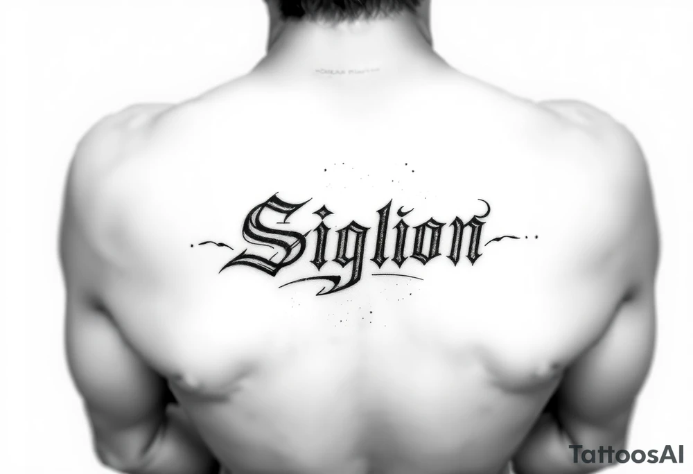 , cyber sigilism font, small, tattoo idea