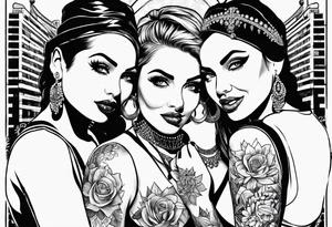 Matching best friend tattoo for love of Las Vegas tattoo idea
