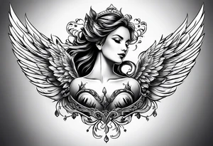 angle wings tattoo idea