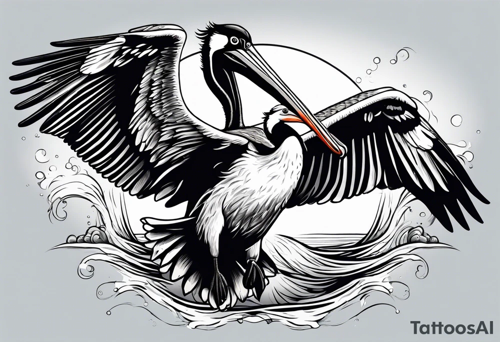 dive plunge plunging bombing pelican tattoo idea