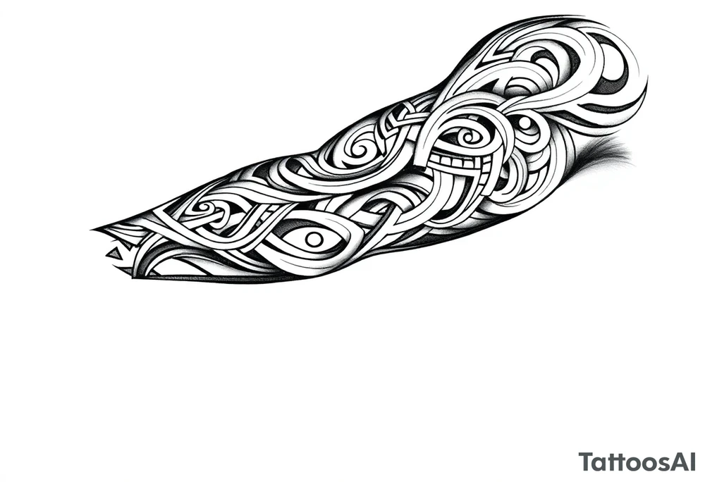 Maori style Celtic tribal sleeve tattoo idea