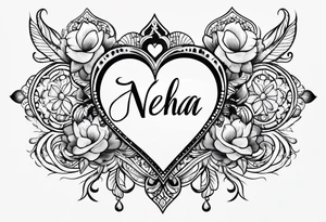 aesthetic 
Neha name tattoo with a heart for my girlfriend tattoo idea