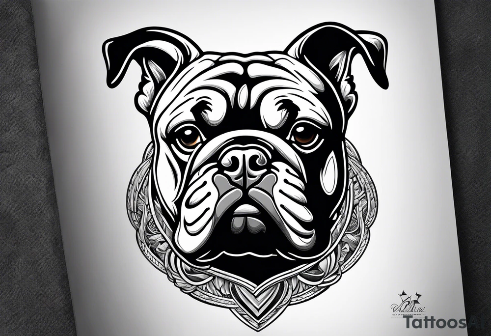 Abseiling bulldog sand blasting tattoo idea