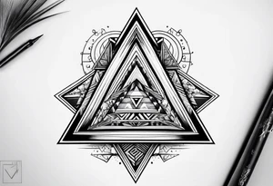triangle illusion tattoo idea