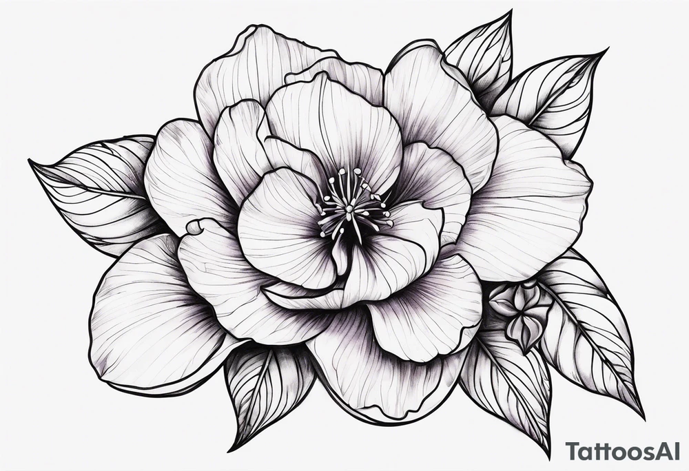 Violet flower tattoo idea