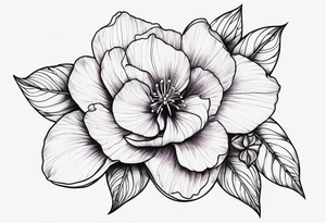 Violet flower tattoo idea