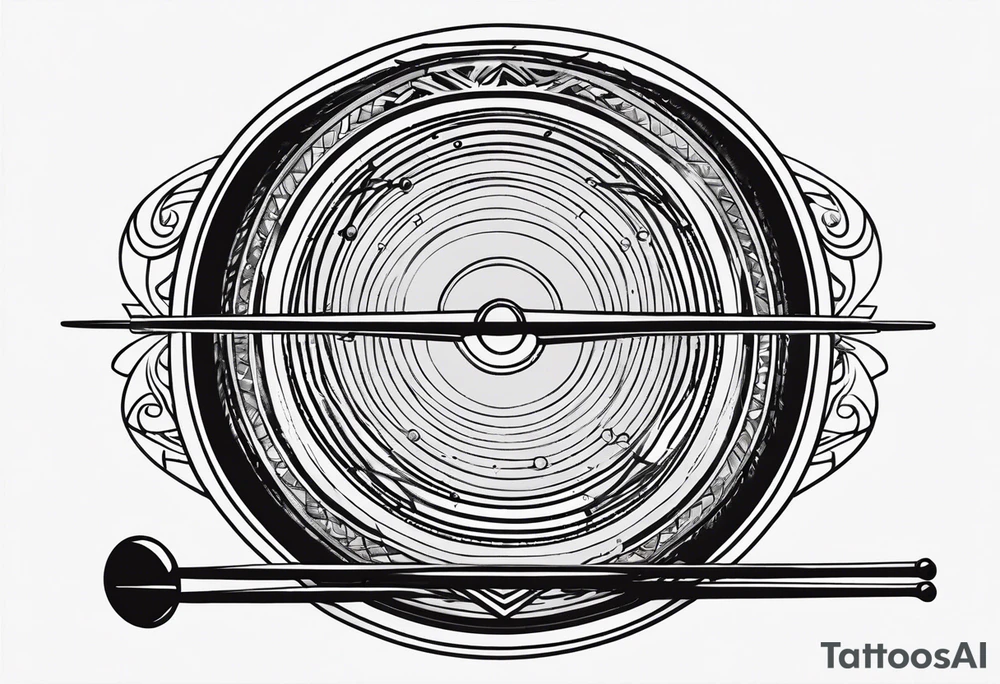 Simple drumhead and sticks tattoo idea