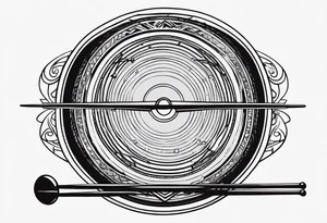 Simple drumhead and sticks tattoo idea