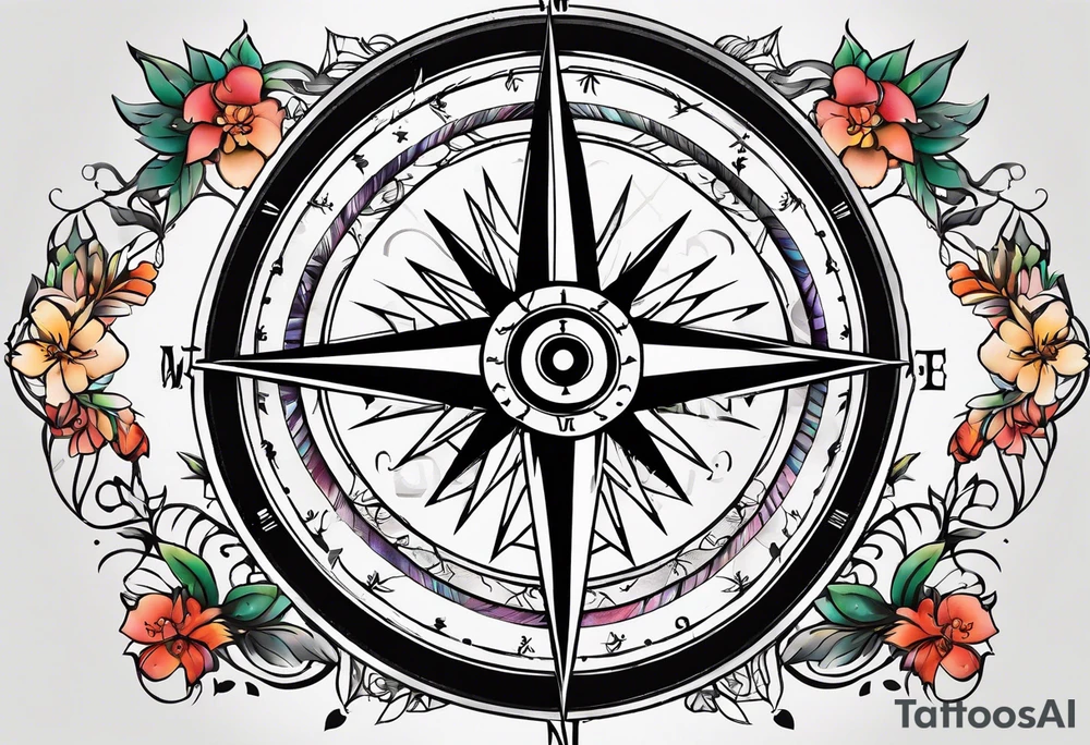 metal compass tattoo idea
