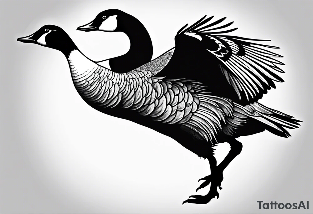 angry canadian goose tattoo idea