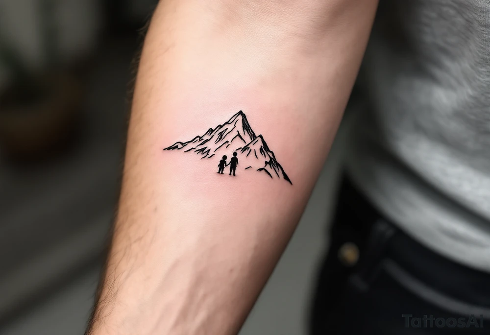 minimalist mountain with two kids
abstract tattoo idea